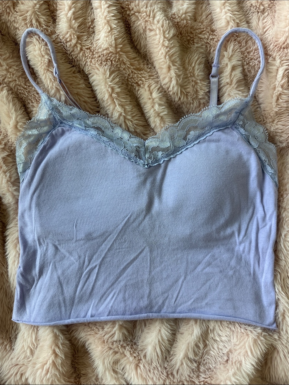 Lace Trim Lilac Cami Tank Top